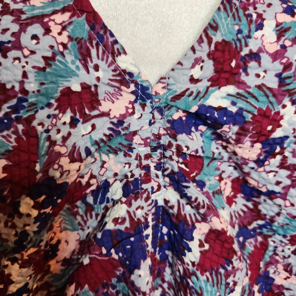 NEW Madewell Floral Seersucker Short Sleeve Top Size 14